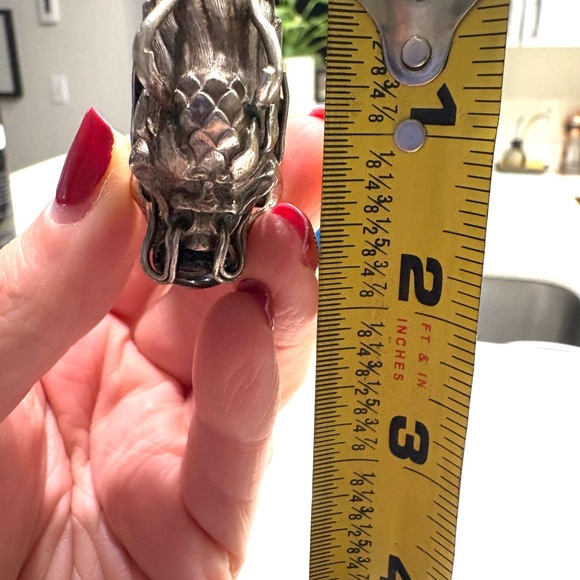 Sterling Silver Dragon Statement Ring - Picture 6 of 8